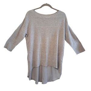 Stylus Gray Faux Layered Soft Sweater Top Size Medium